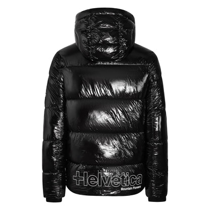 Helvetica Mountain Pioneers Viber Hooded Down Jacket — S — Back View