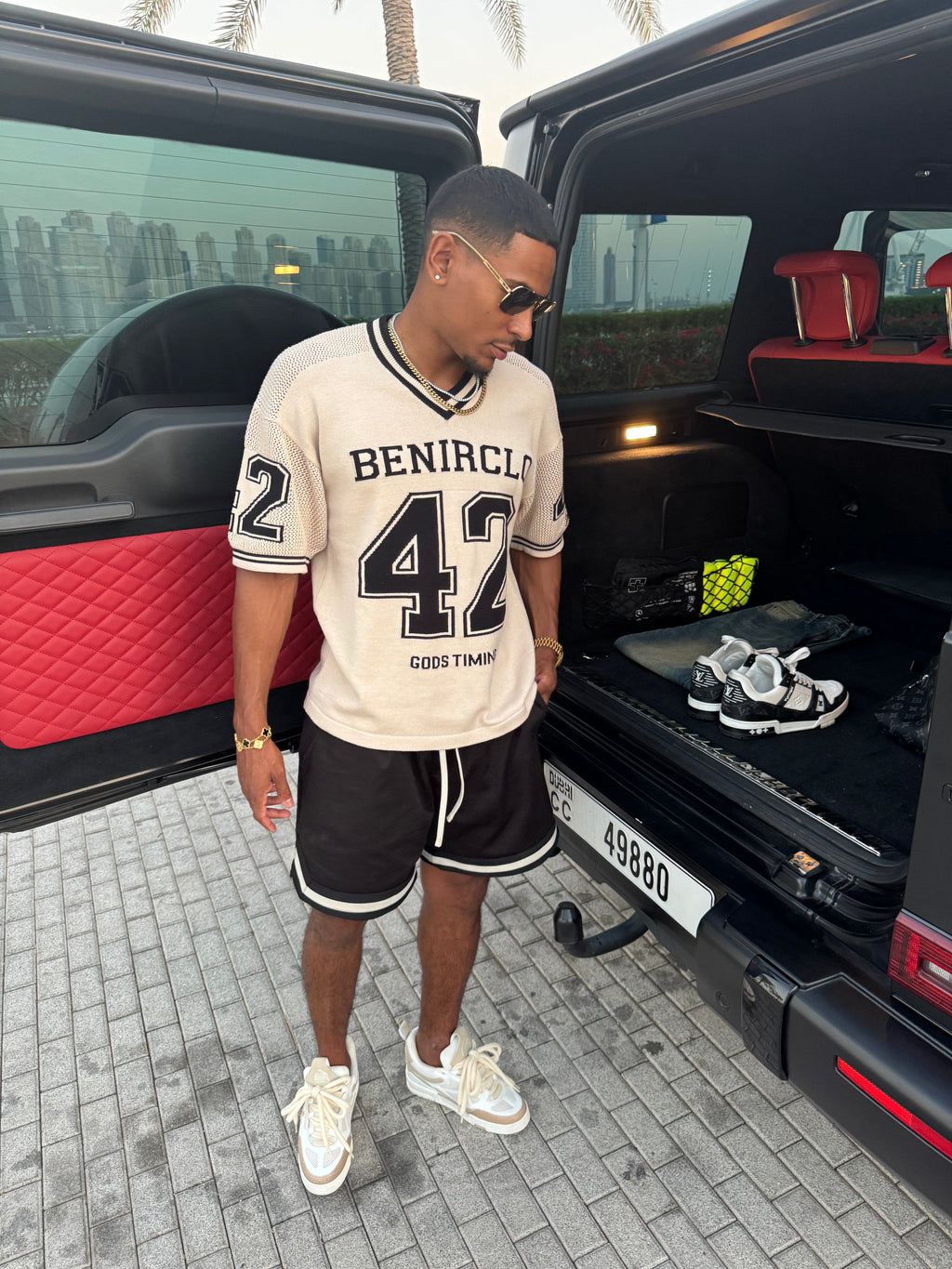 Benir Clothing God’s Timing 83 knit Jersey - Cream — XS — Top View