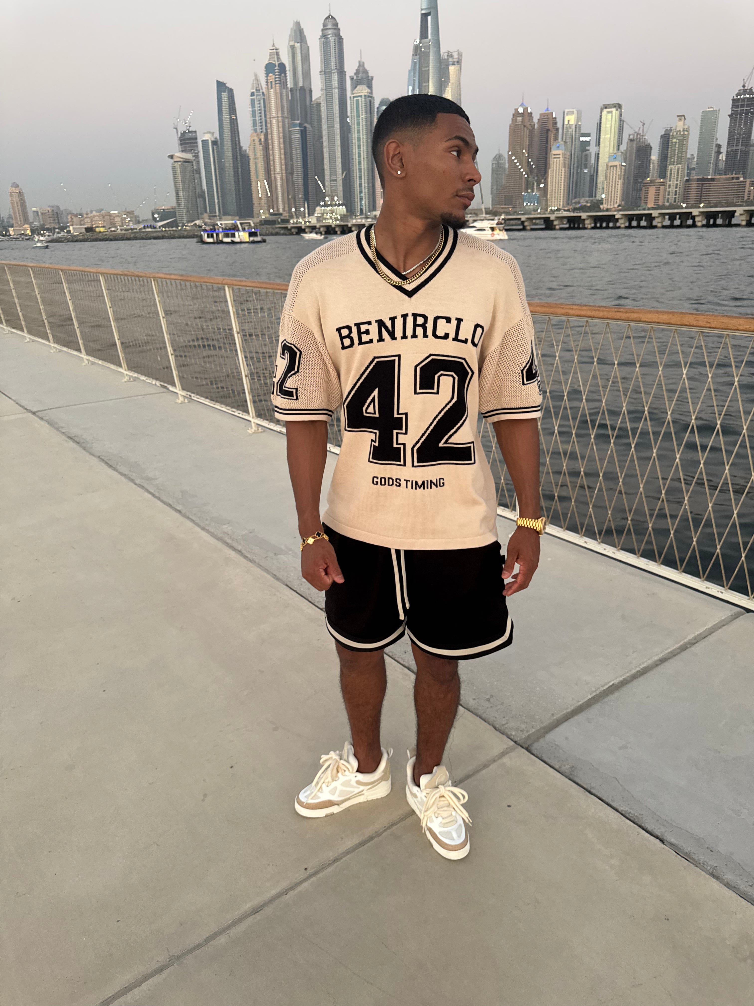 Benir Clothing God’s Timing 83 knit Jersey - Cream — XS — Side View