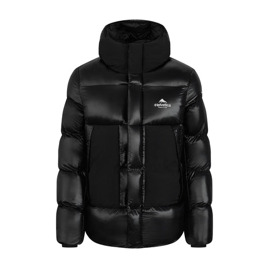 Helvetica Mountain Pioneers PINTO2 Hooded Down Jacket — S — Front View