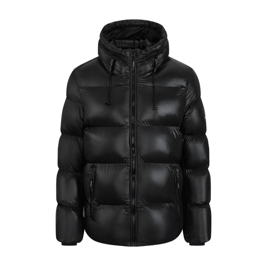 Helvetica Mountain Pioneers Edge Hooded Down Jacket — S — Front View