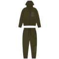 Trapstar Irongate T Fleece Zip Tracksuit-Olive — XXS — Front View