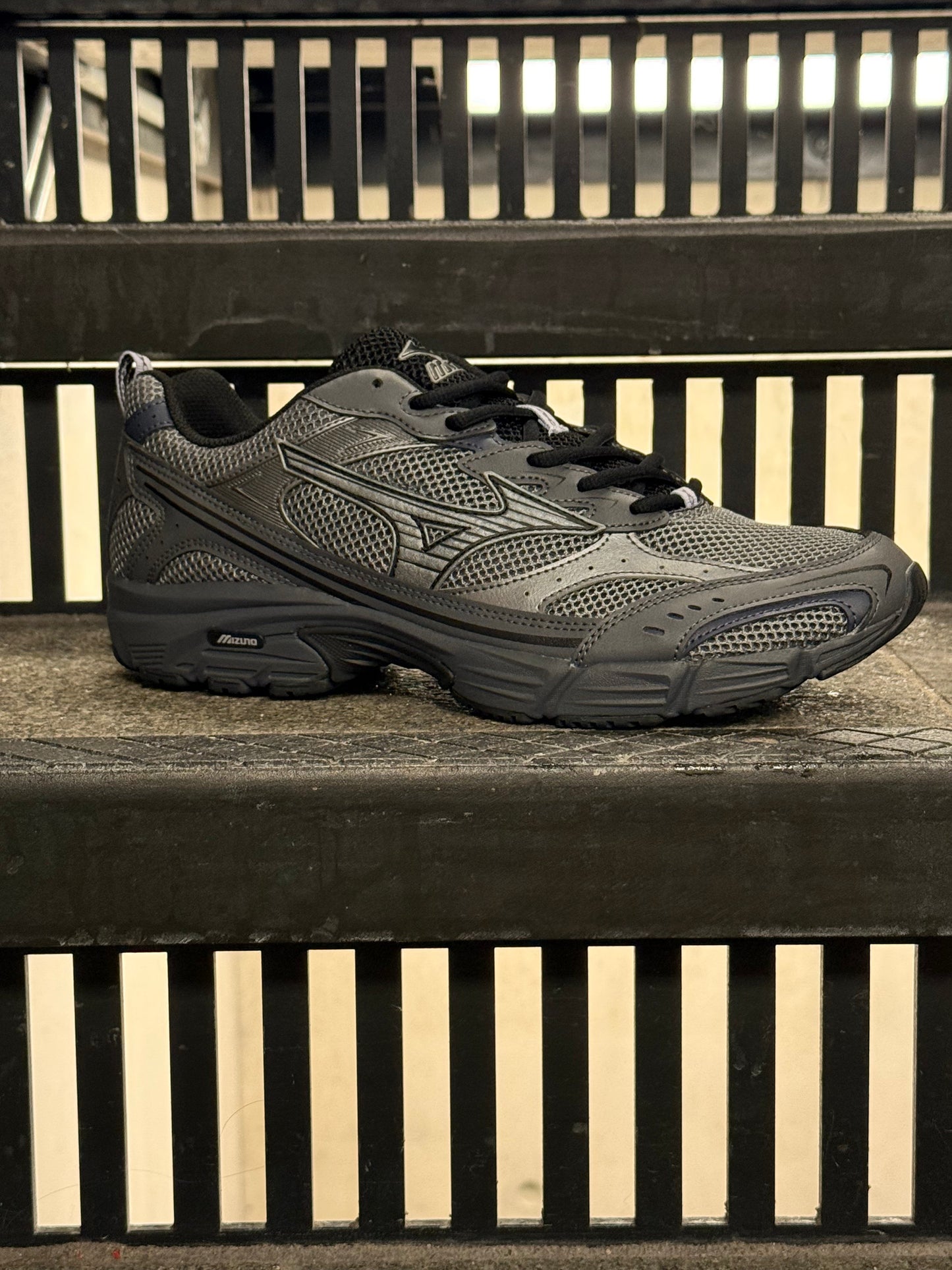 Mizuno MXR Sport 'Quiet Shade Silver Iron Gate' — UK 4 | EU 36.5 | US 5 — Lifestyle View