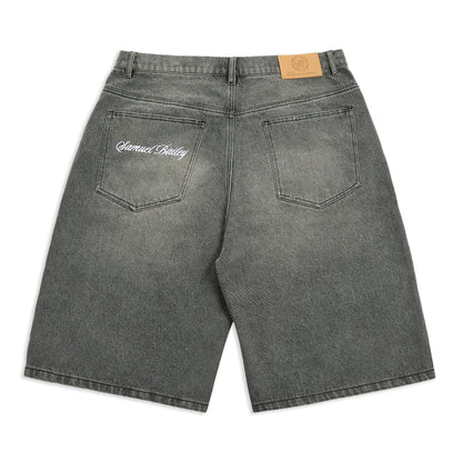 Samuel Bailey Graphite Washed Denim Jorts — S — Side View