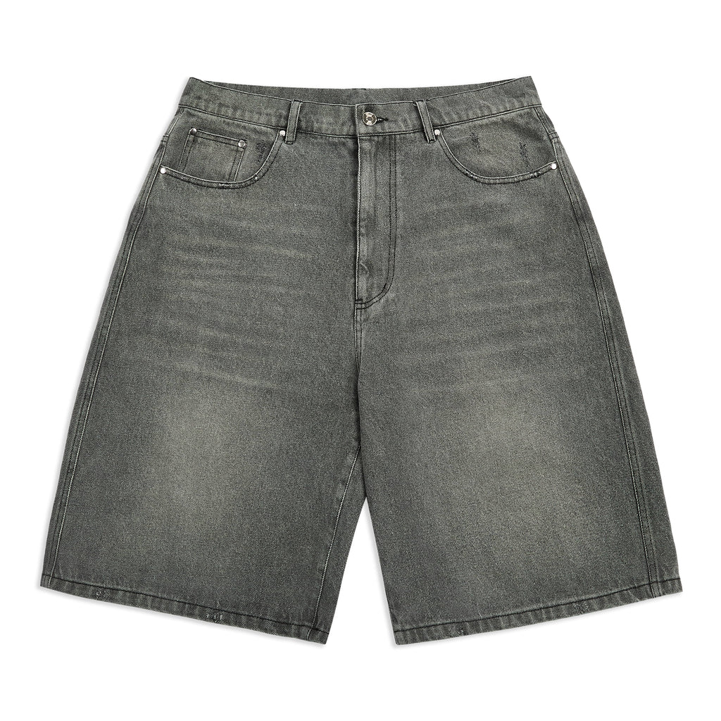 Samuel Bailey Graphite Washed Denim Jorts — S — Front View