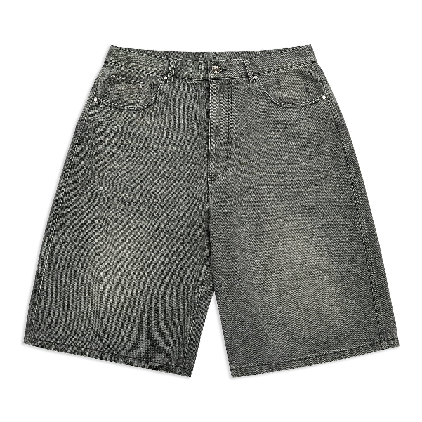 Samuel Bailey Graphite Washed Denim Jorts — S — Front View