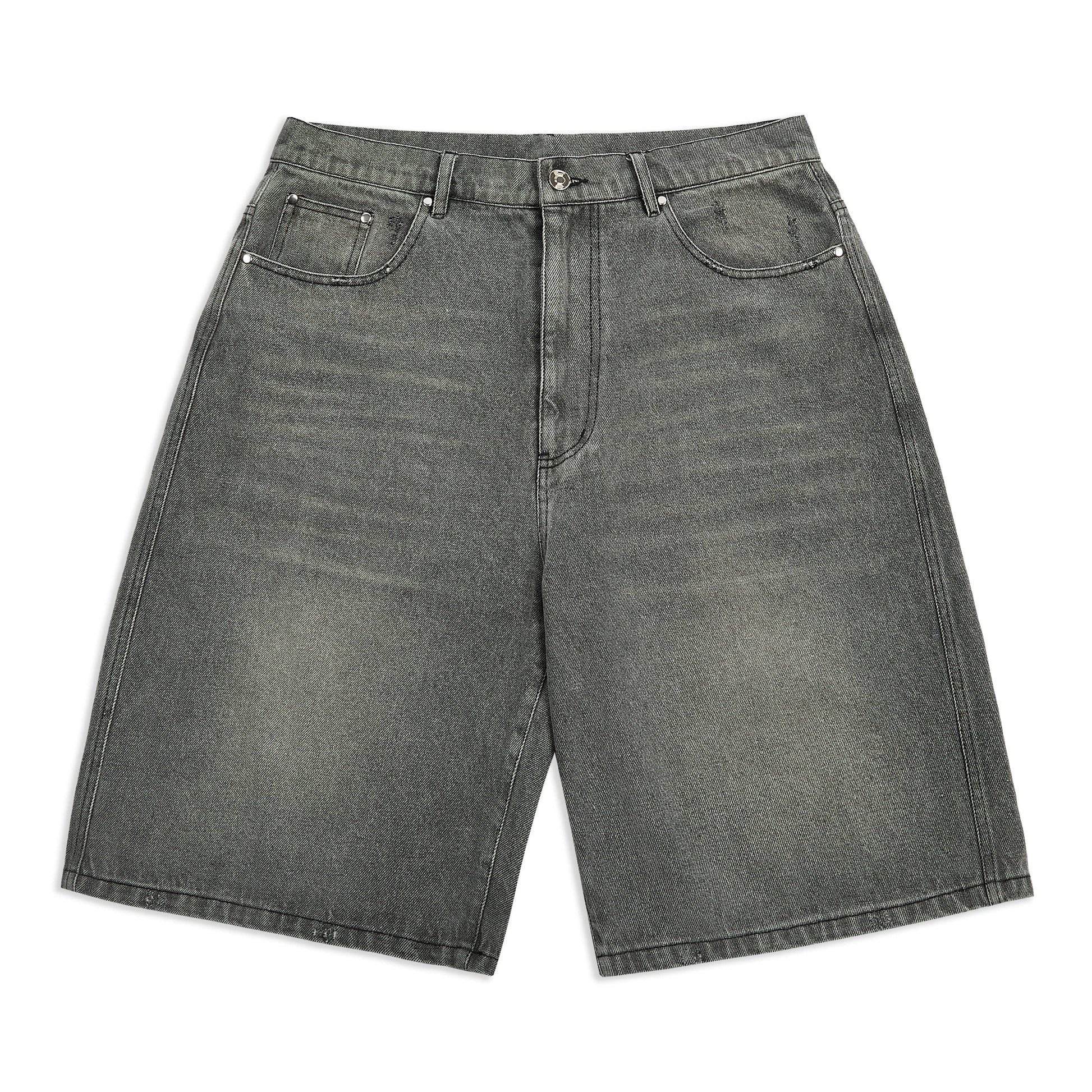 Samuel Bailey Graphite Washed Denim Jorts — S — Front View