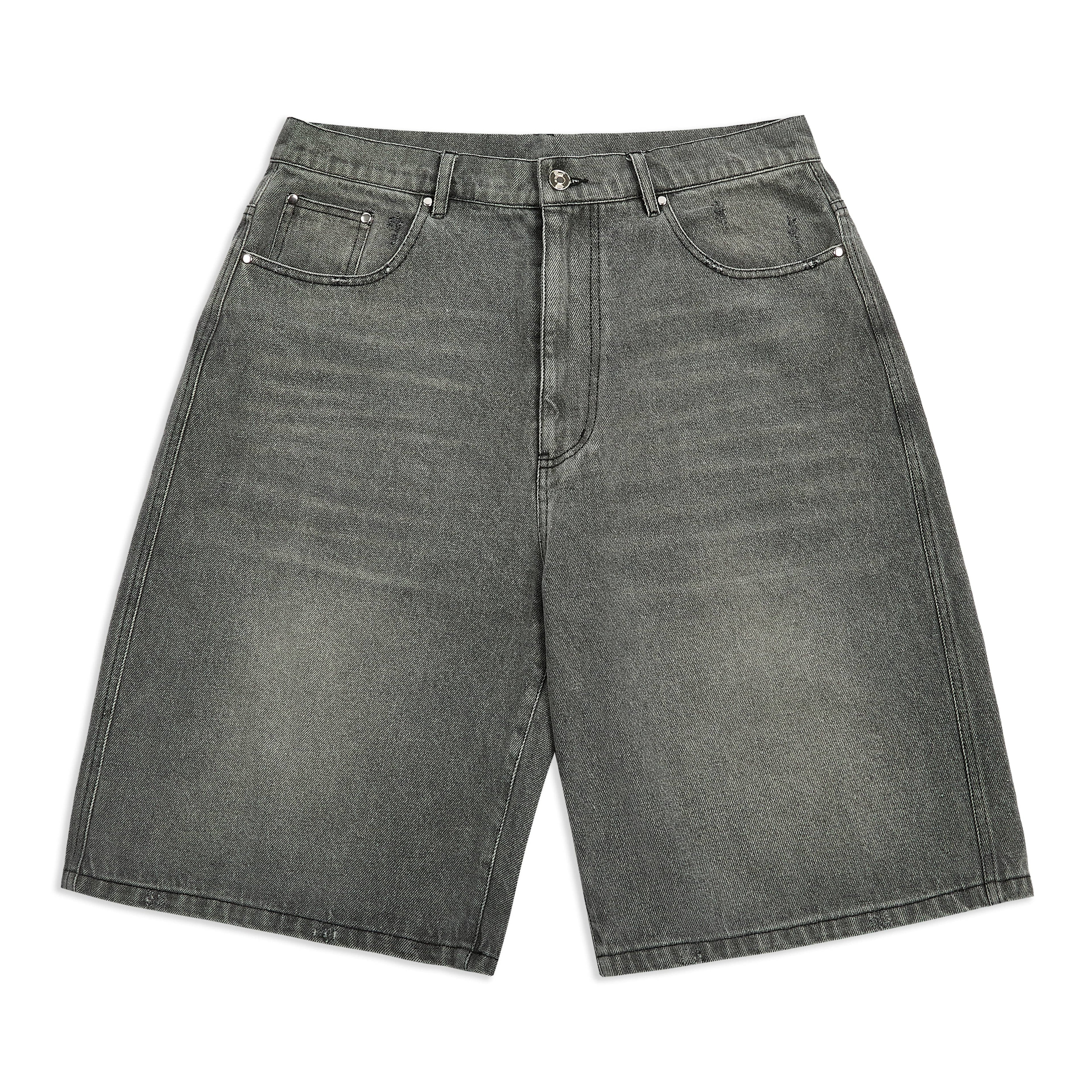 Samuel Bailey Graphite Washed Denim Jorts — S — Front View