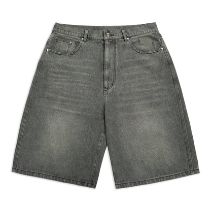 Samuel Bailey Graphite Washed Denim Jorts — S — Front View