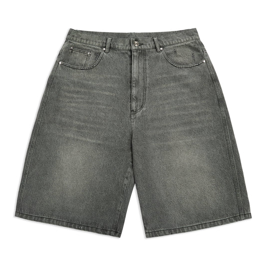 Samuel Bailey Graphite Washed Denim Jorts — S — Front View