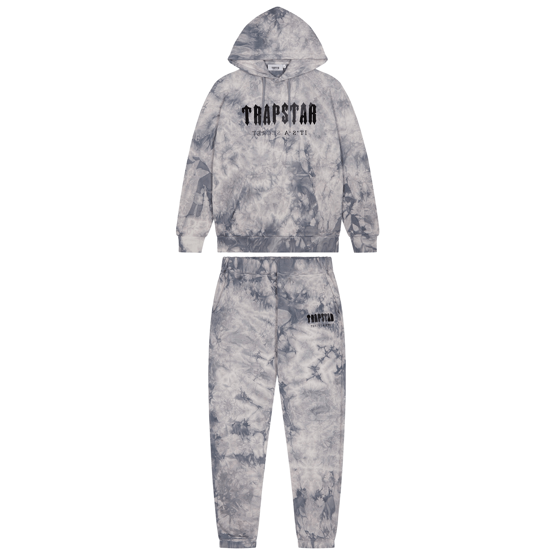 Trapstar Chenille Decoded Hooded Tracksuit-Allover Tie Dye — XXS — Front View