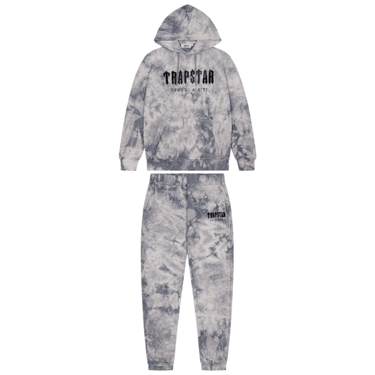 Trapstar Chenille Decoded Hooded Tracksuit-Allover Tie Dye — XXS — Front View