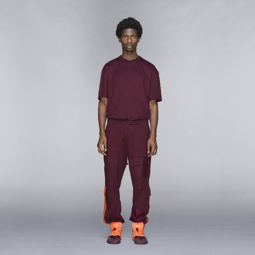 adidas Ivy Park Cargo Sweatpants Maroon/Solar Orange — XXS — Top View