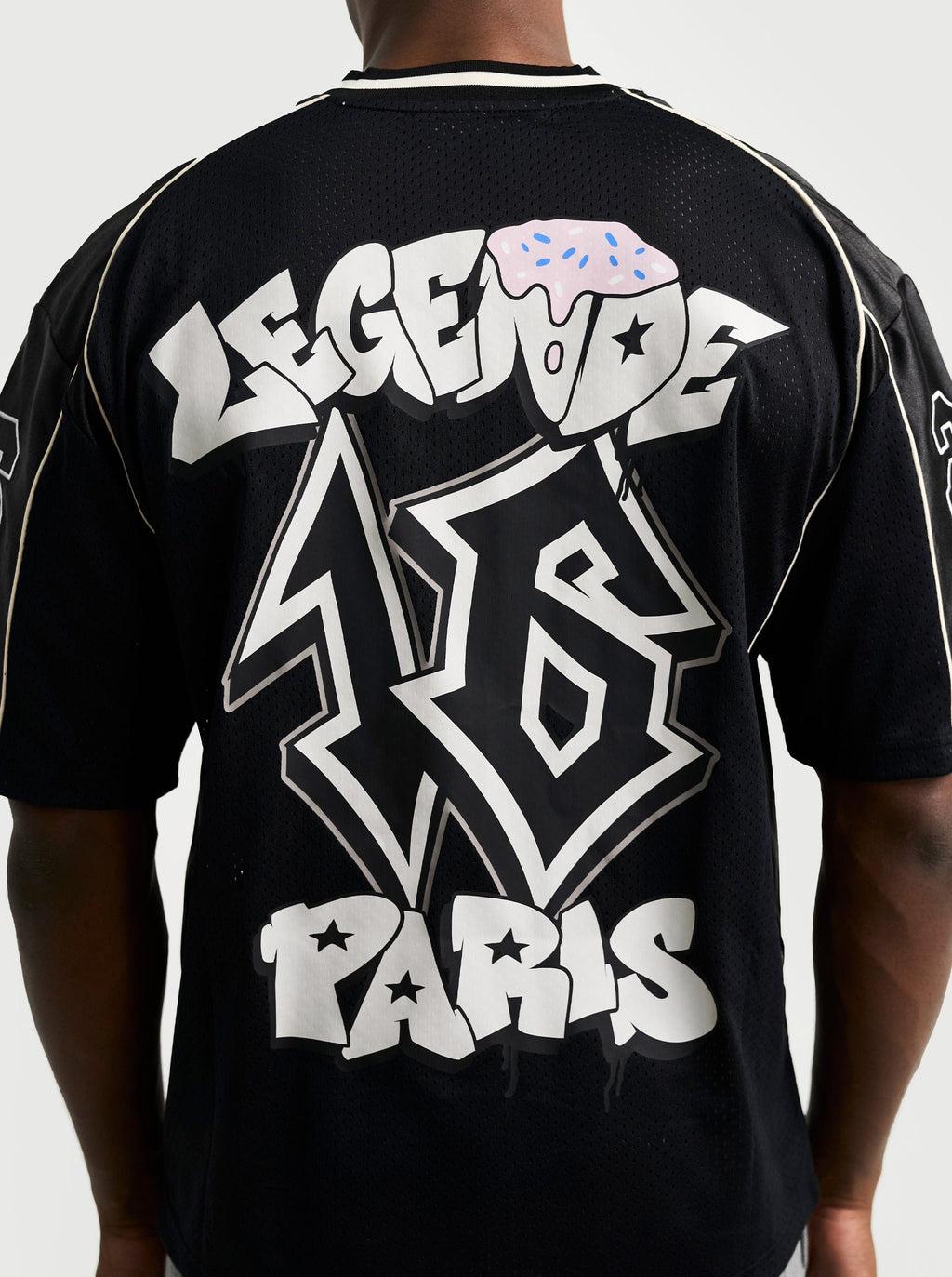 Legende Paris GRAFFITI MESH JERSEY - BLACK — XS — Side View