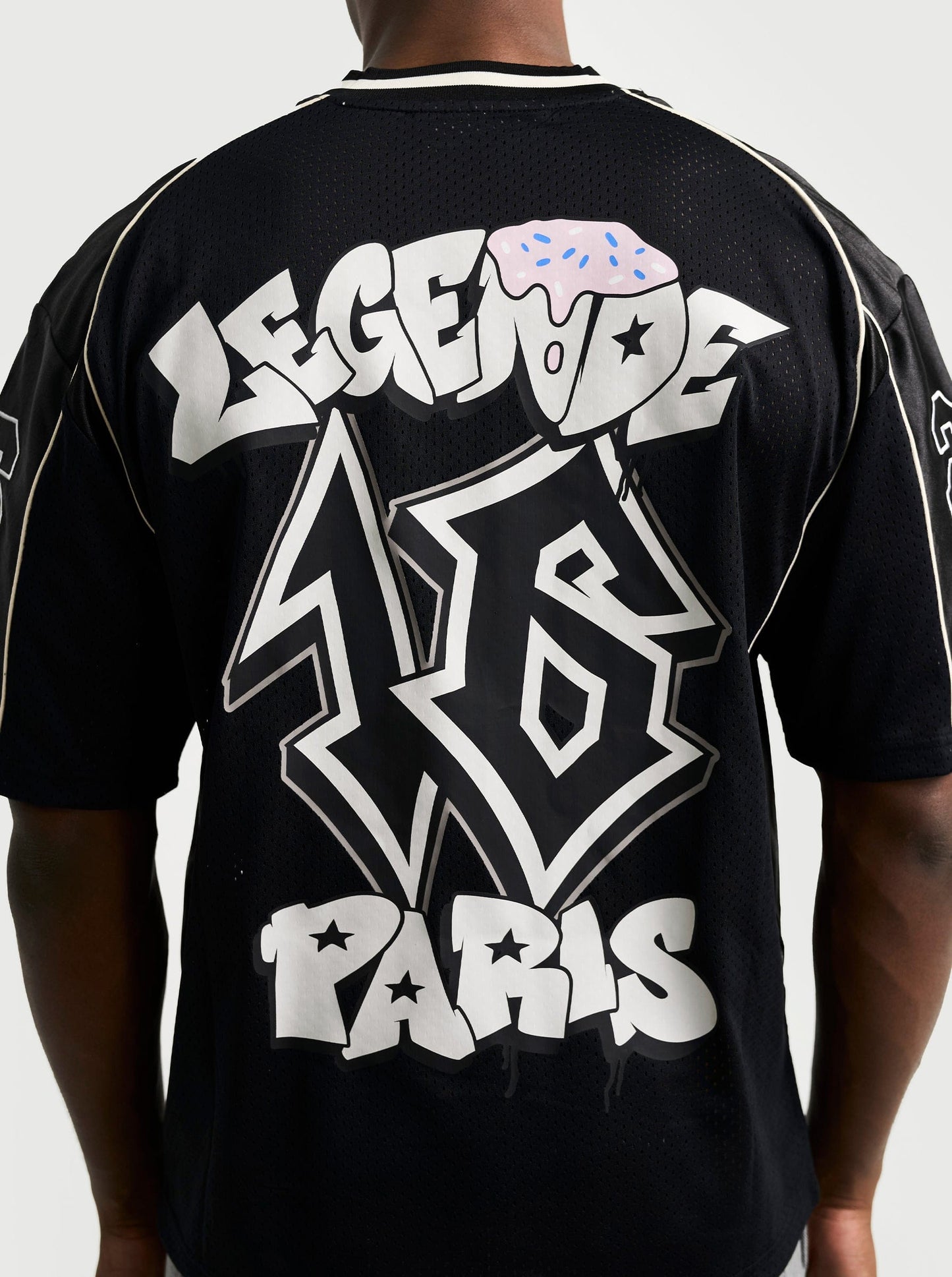 Legende Paris GRAFFITI MESH JERSEY - BLACK — XS — Side View