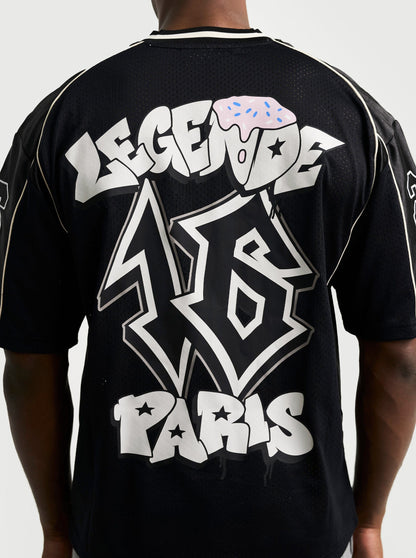 Legende Paris GRAFFITI MESH JERSEY - BLACK — XS — Side View