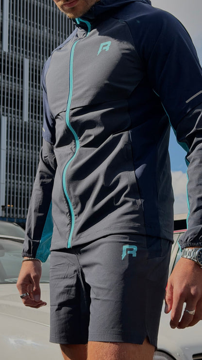 Reprimo Vortex Shorts 'Blue Steel Cyan' — XXS — Back View