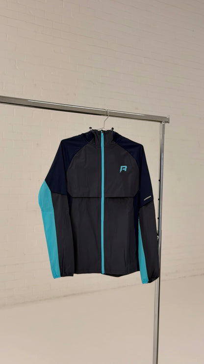 Reprimo Vortex Windbreaker Jacket 'Blue Steel Cyan' — XXS — Detail View