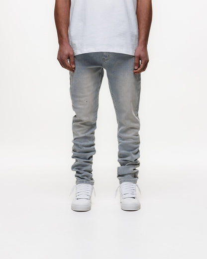 Magiri Indigo Painted Slim Jeans 'Blue' — Light Blue — Size 28 — Top View