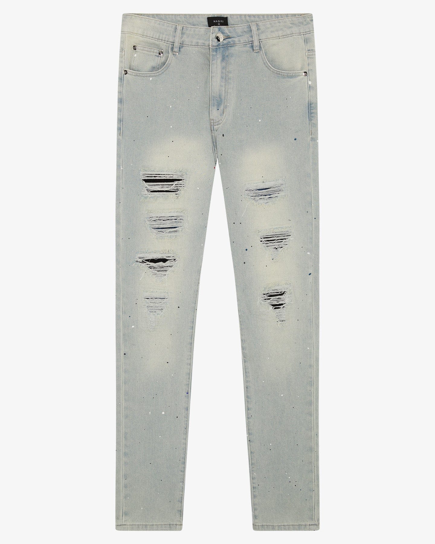 Magiri Indigo Ripped Slim Jeans 'Blue' — Light Blue — Size 28 — Front View
