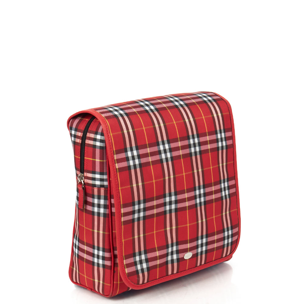 Burberry Backpack in Red, Fabric — Side View
