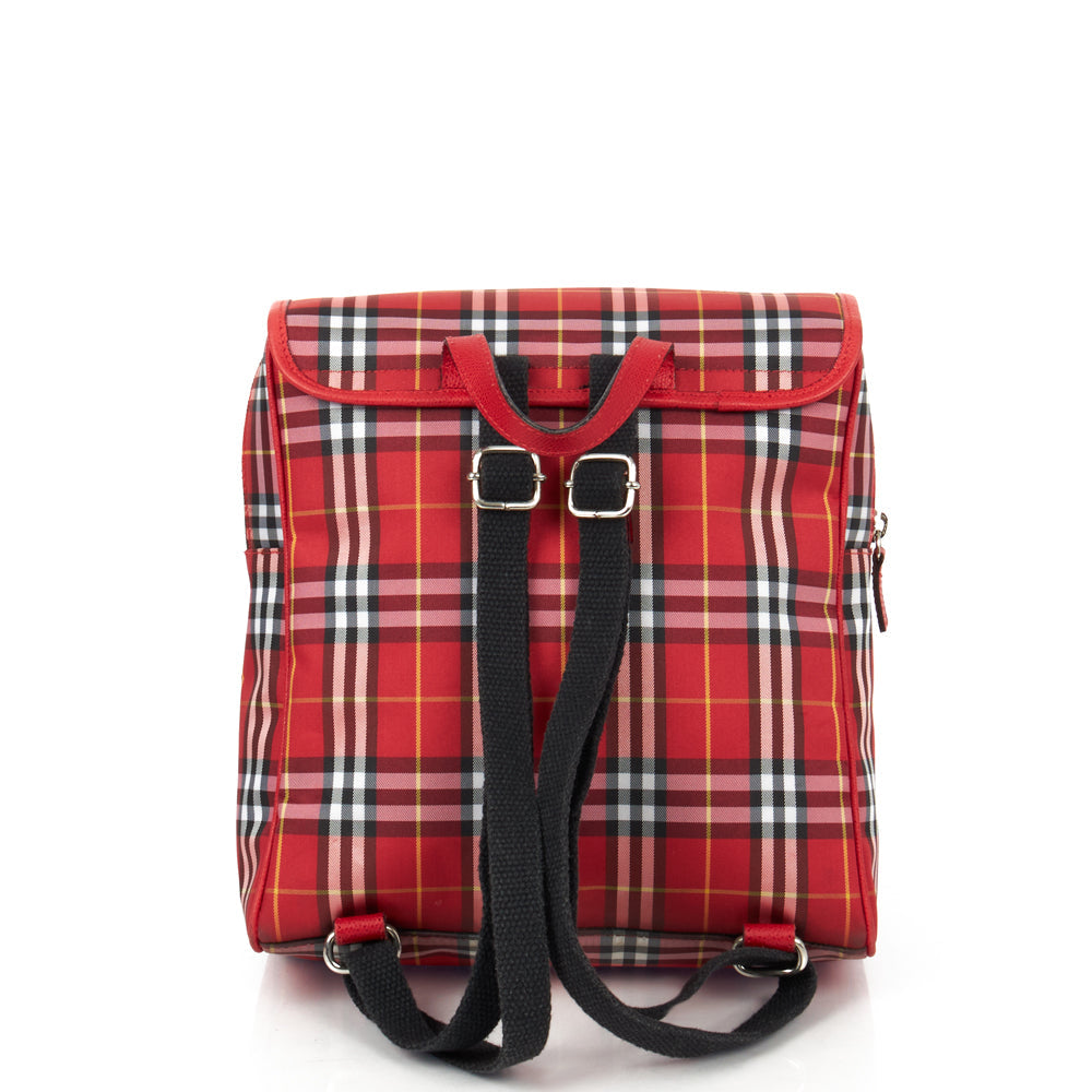Burberry Backpack in Red, Fabric — Top View