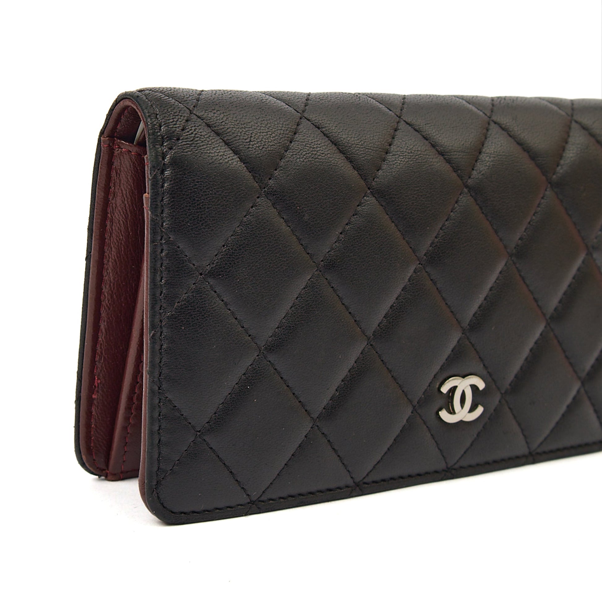 Chanel Purse Trifold Wallet in Black, Leather — Alternate View 7