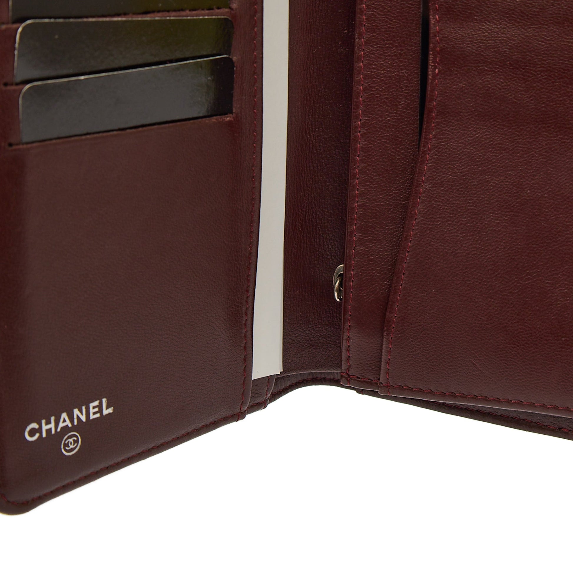 Chanel Purse Trifold Wallet in Black, Leather — Alternate View 8