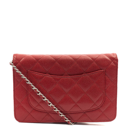 Chanel Cross Body Wallet on Chain in Red, Caviar Leather — Alternate View 21