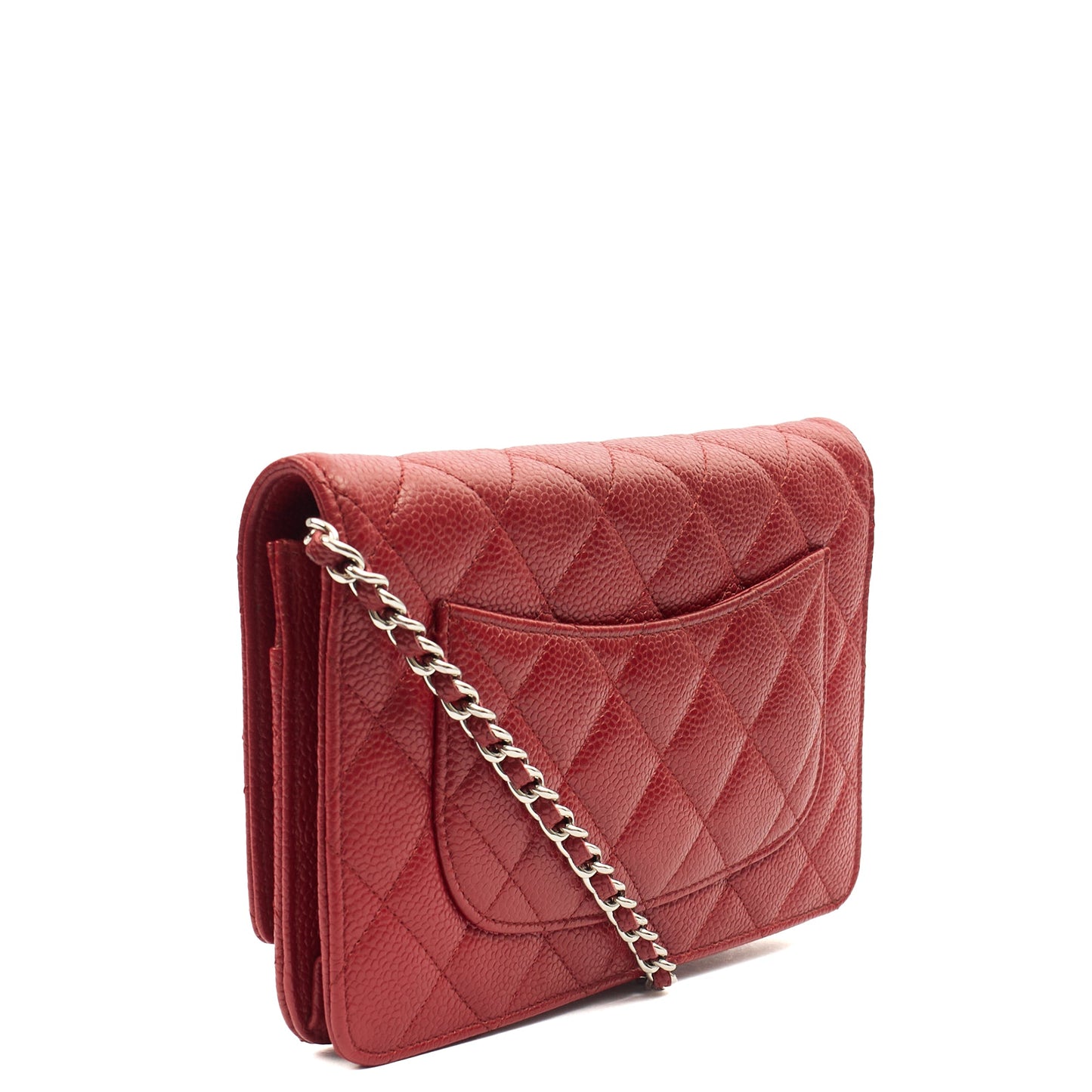Chanel Cross Body Wallet on Chain in Red, Caviar Leather — Alternate View 20