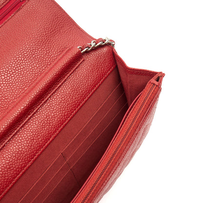 Chanel Cross Body Wallet on Chain in Red, Caviar Leather — Alternate View 18