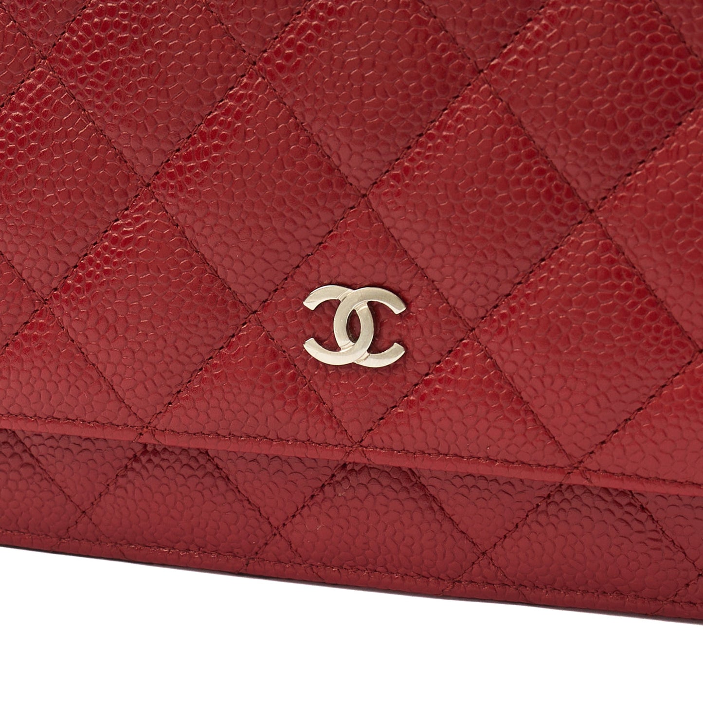 Chanel Cross Body Wallet on Chain in Red, Caviar Leather — Alternate View 17