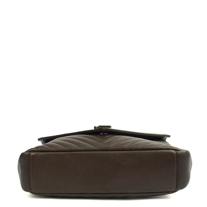 Saint Laurent Shoulder Bag College - Medium in Brown, Calfskin Leather — Top View
