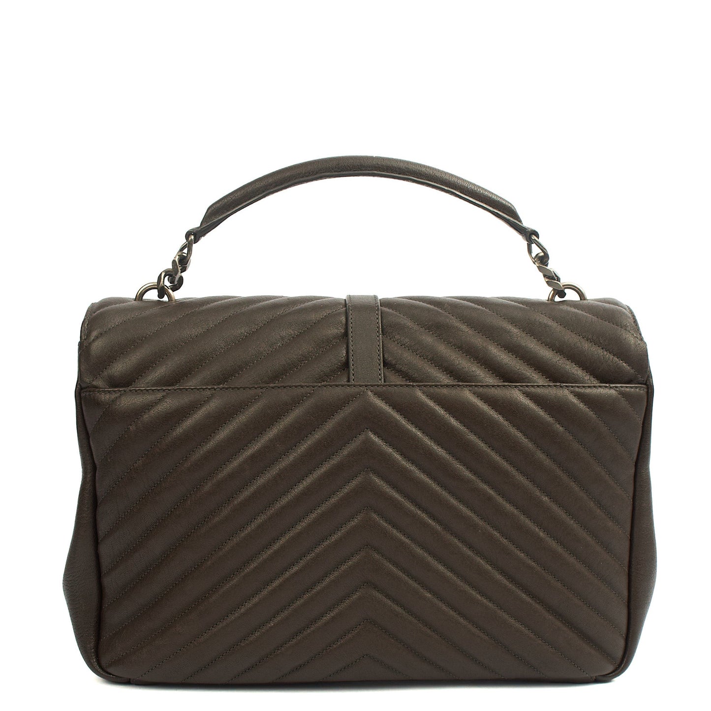 Saint Laurent Shoulder Bag College - Medium in Brown, Calfskin Leather — Back View
