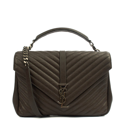 Saint Laurent Shoulder Bag College - Medium in Brown, Calfskin Leather — Front View
