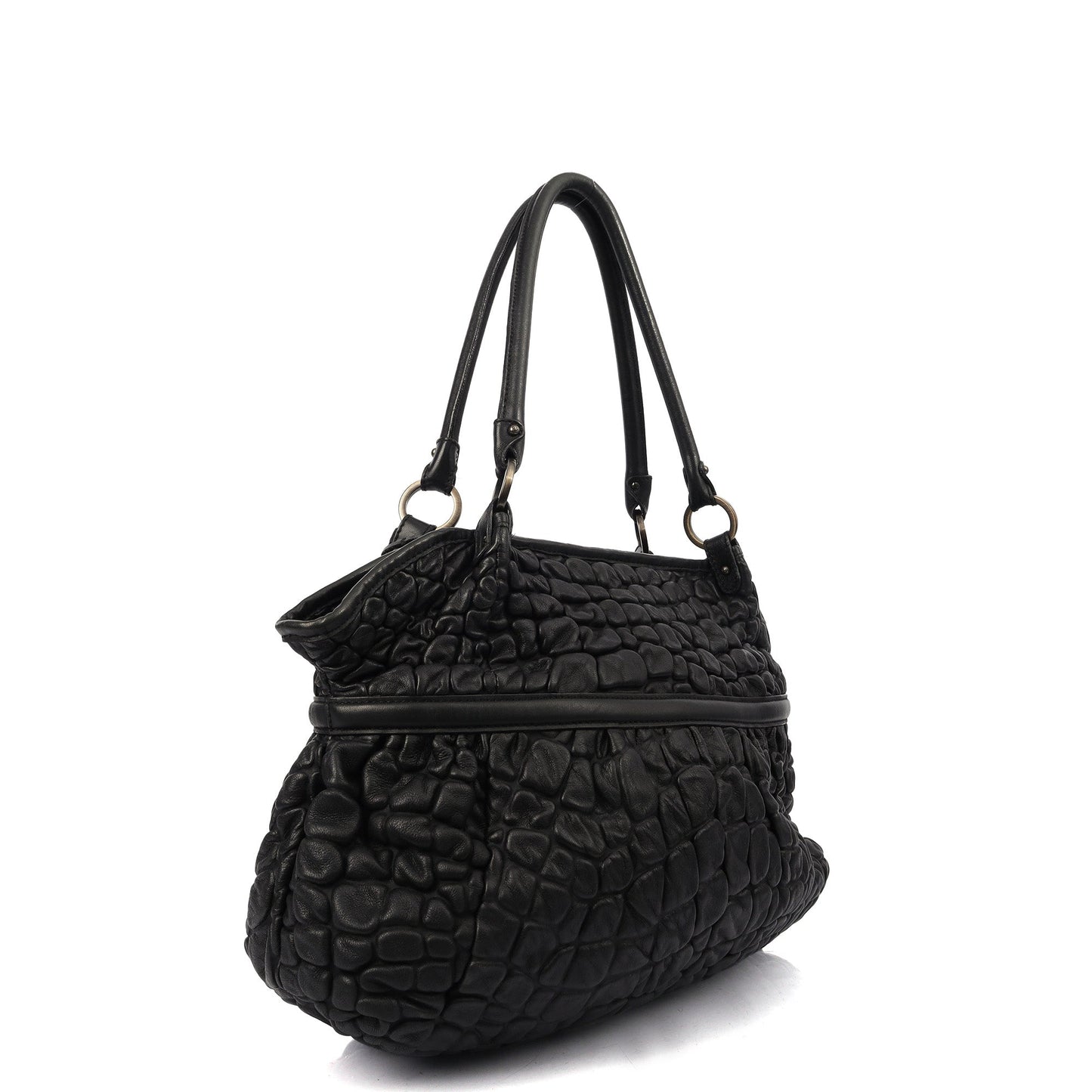 Fendi Tote Chef Shopper Tote in Black, Leather — Side View