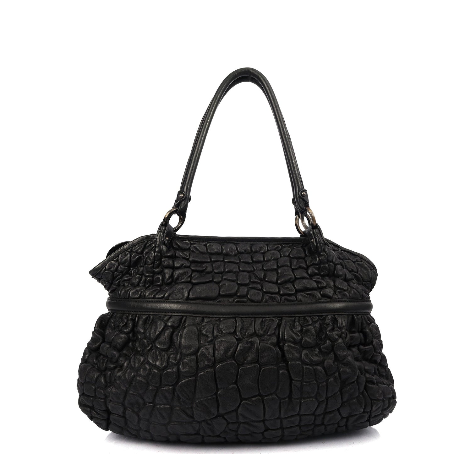 Fendi Tote Chef Shopper Tote in Black, Leather — Back View