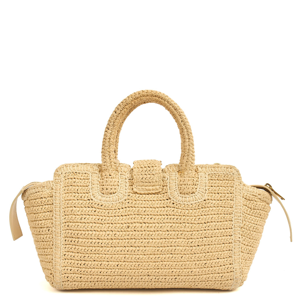 Saint Laurent Tote Cabas Downtown Straw in invalid, Raffia — Detail View