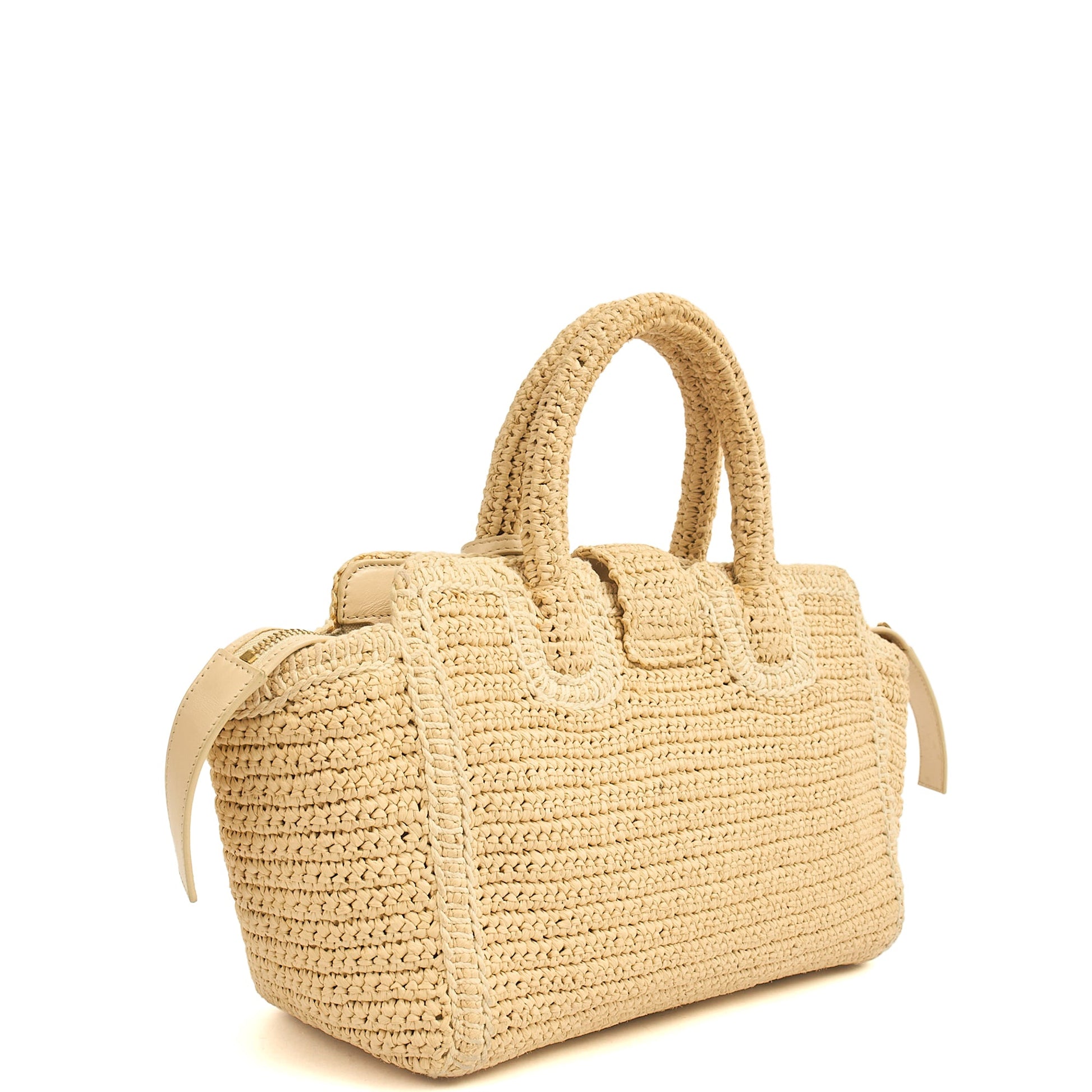 Saint Laurent Tote Cabas Downtown Straw in invalid, Raffia — Back View