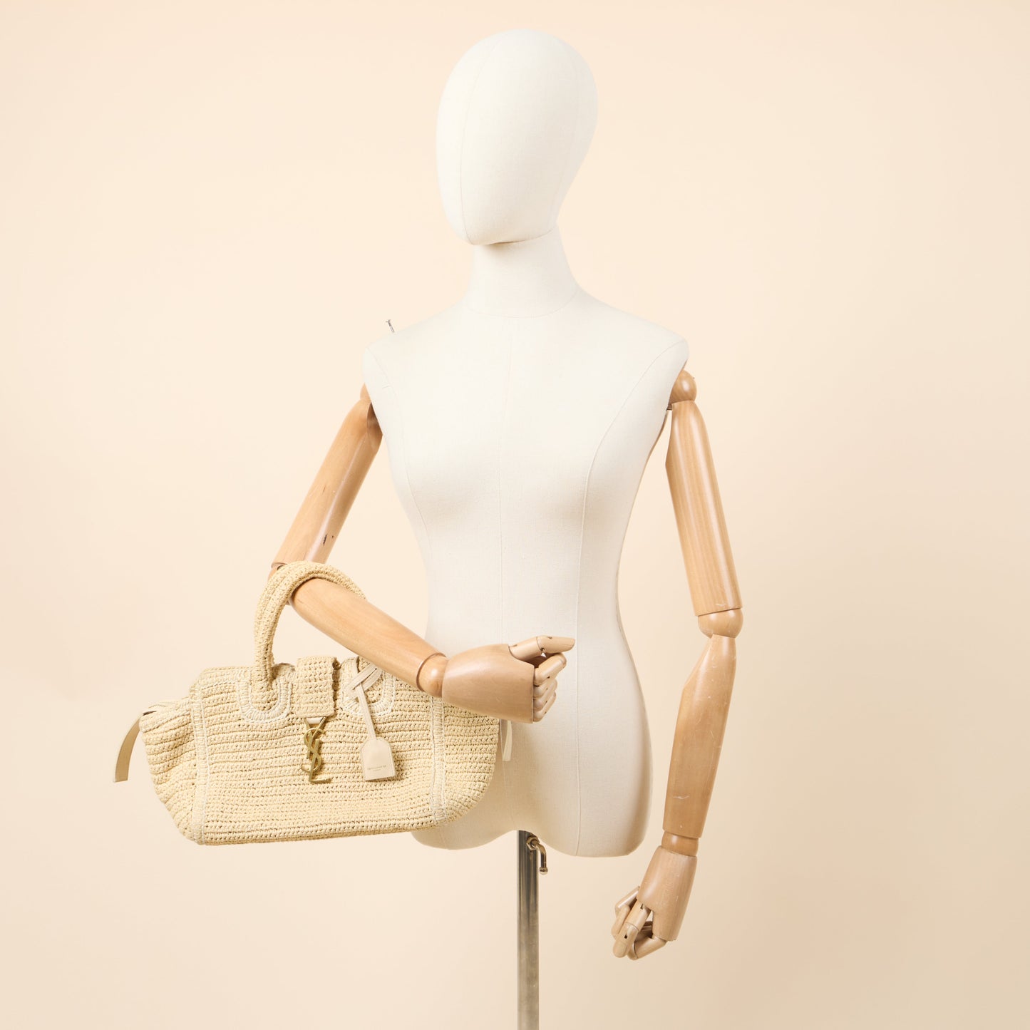 Saint Laurent Tote Cabas Downtown Straw in invalid, Raffia — Side View
