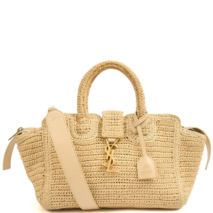 Saint Laurent Tote Cabas Downtown Straw in invalid, Raffia — Front View