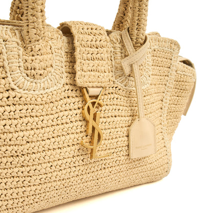 Saint Laurent Tote Cabas Downtown Straw in invalid, Raffia — Lifestyle View