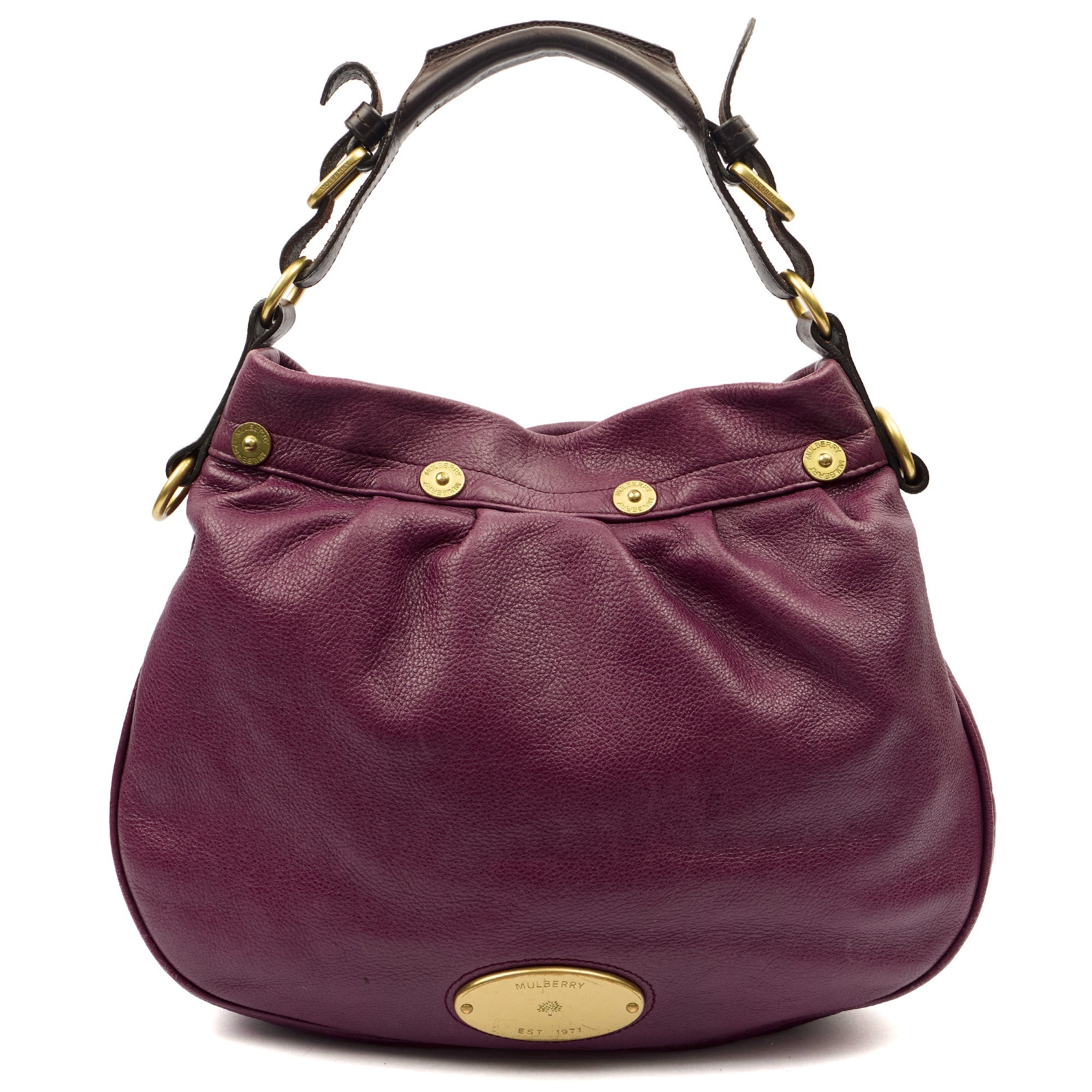 Mulberry Tote Mitzy Tote in Purple, Leather — Front View