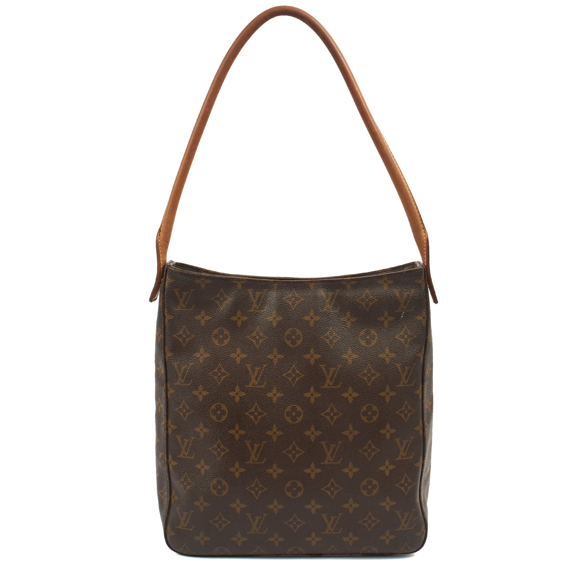 Louis Vuitton Shoulder Bag Looping MM in Monogram, Leather — Front View