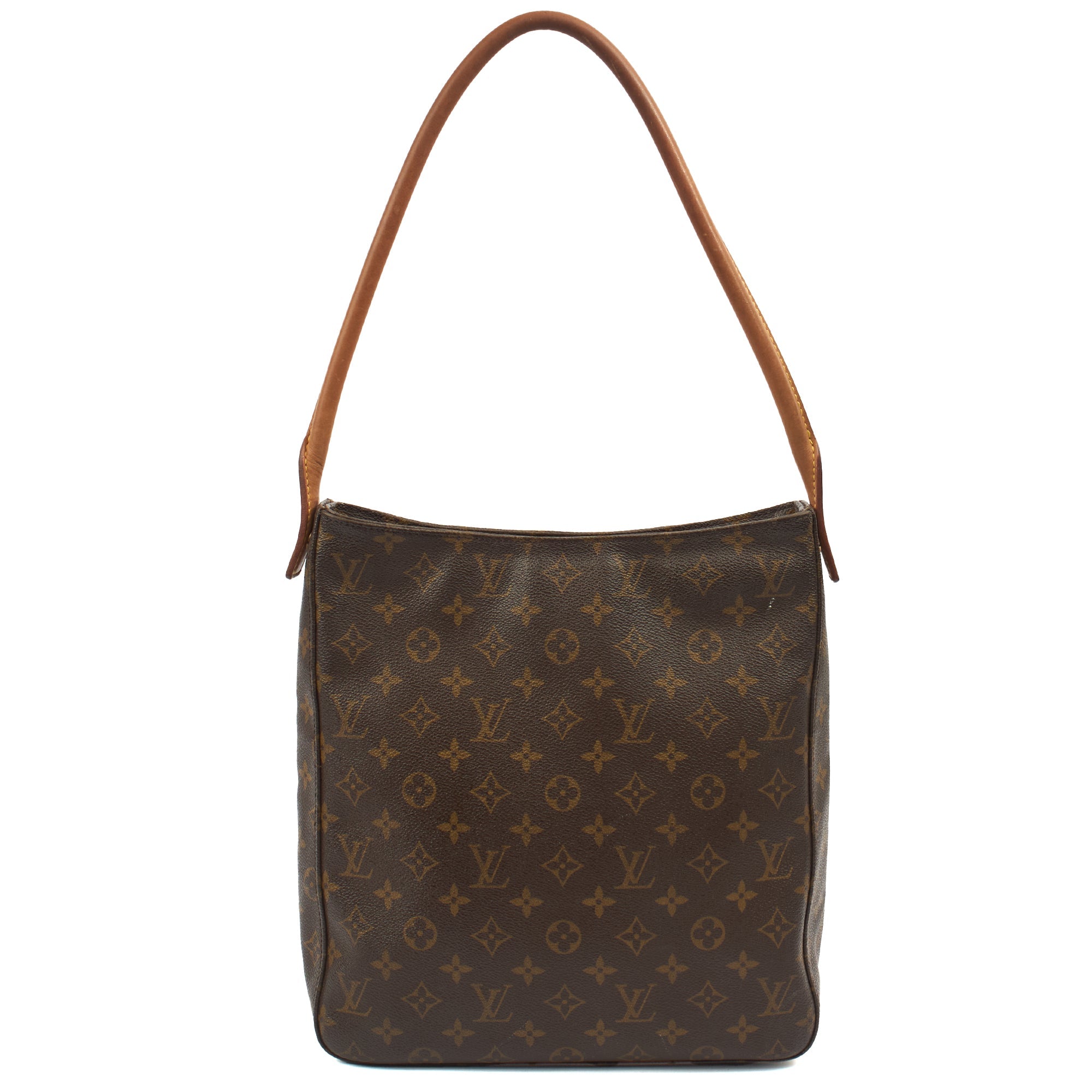 Louis Vuitton Shoulder Bag Looping MM in Monogram, Leather — Front View