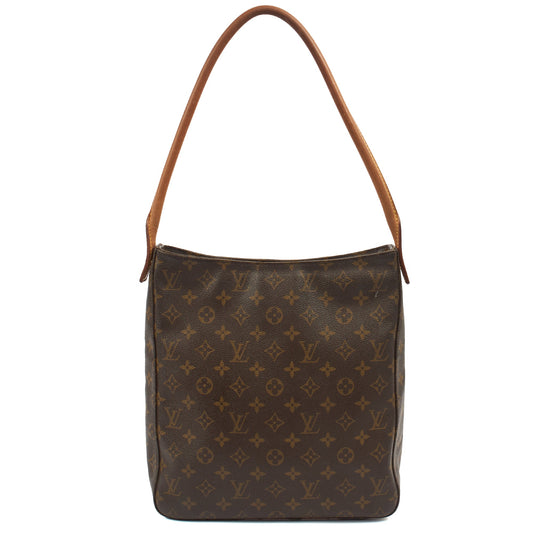 Louis Vuitton Shoulder Bag Looping MM in Monogram, Leather — Front View