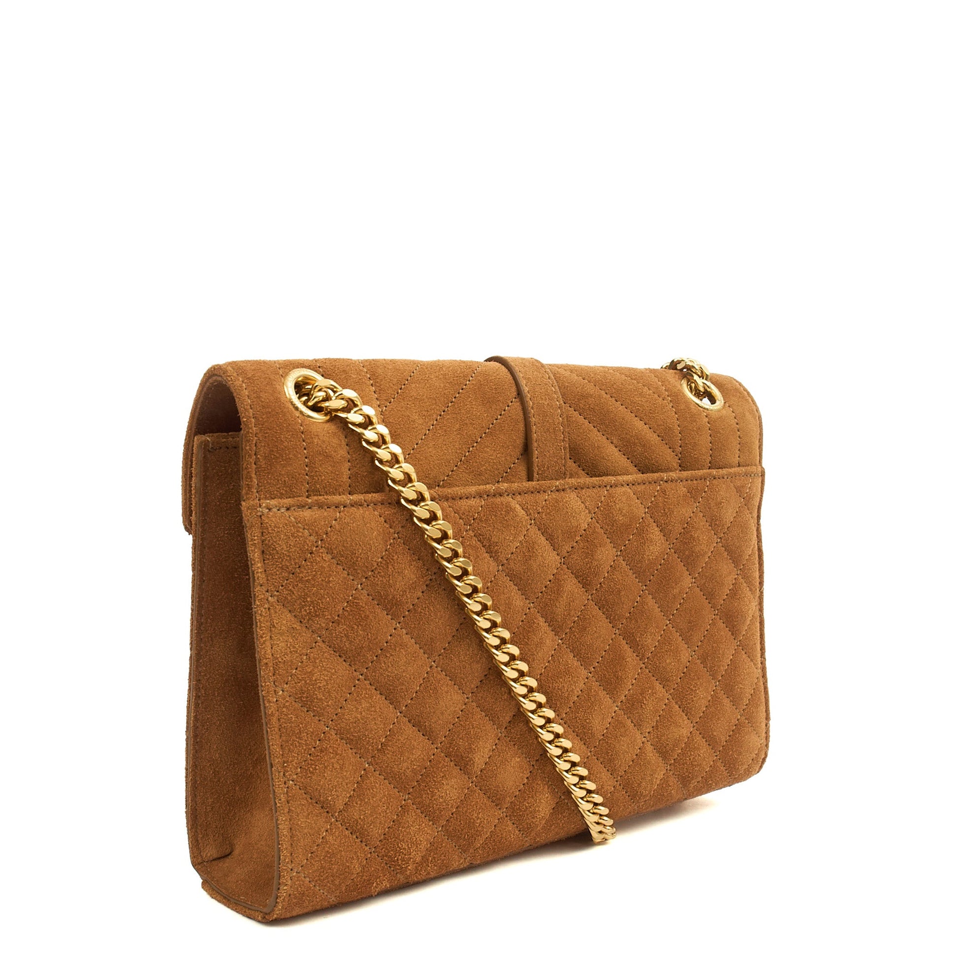 Saint Laurent Cross Body Envelope Shoulder Bag - Small in Brown, Suede — Alternate View 8