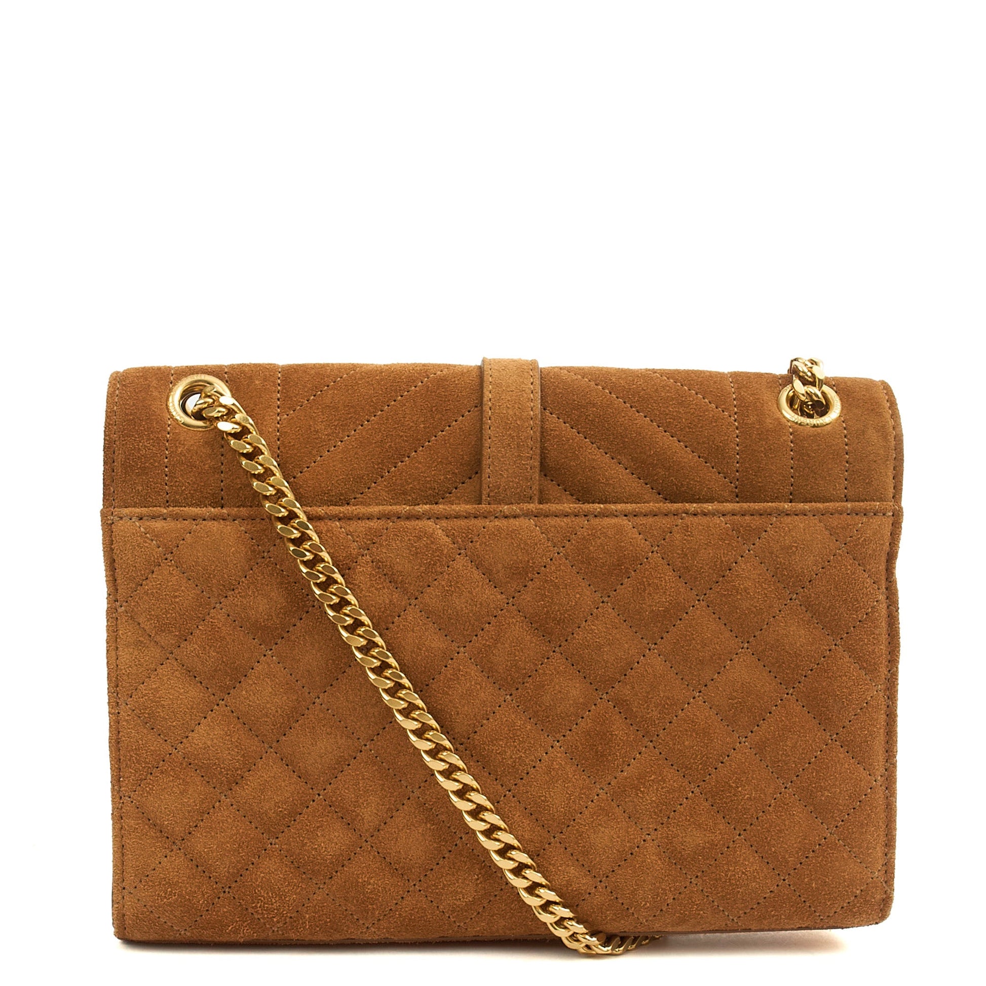 Saint Laurent Cross Body Envelope Shoulder Bag - Small in Brown, Suede — Alternate View 9