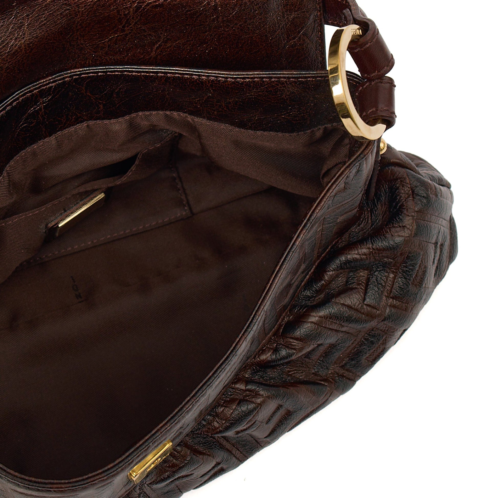 Fendi Shoulder Bag Chef Flap Bag in Brown, Leather — Lifestyle View