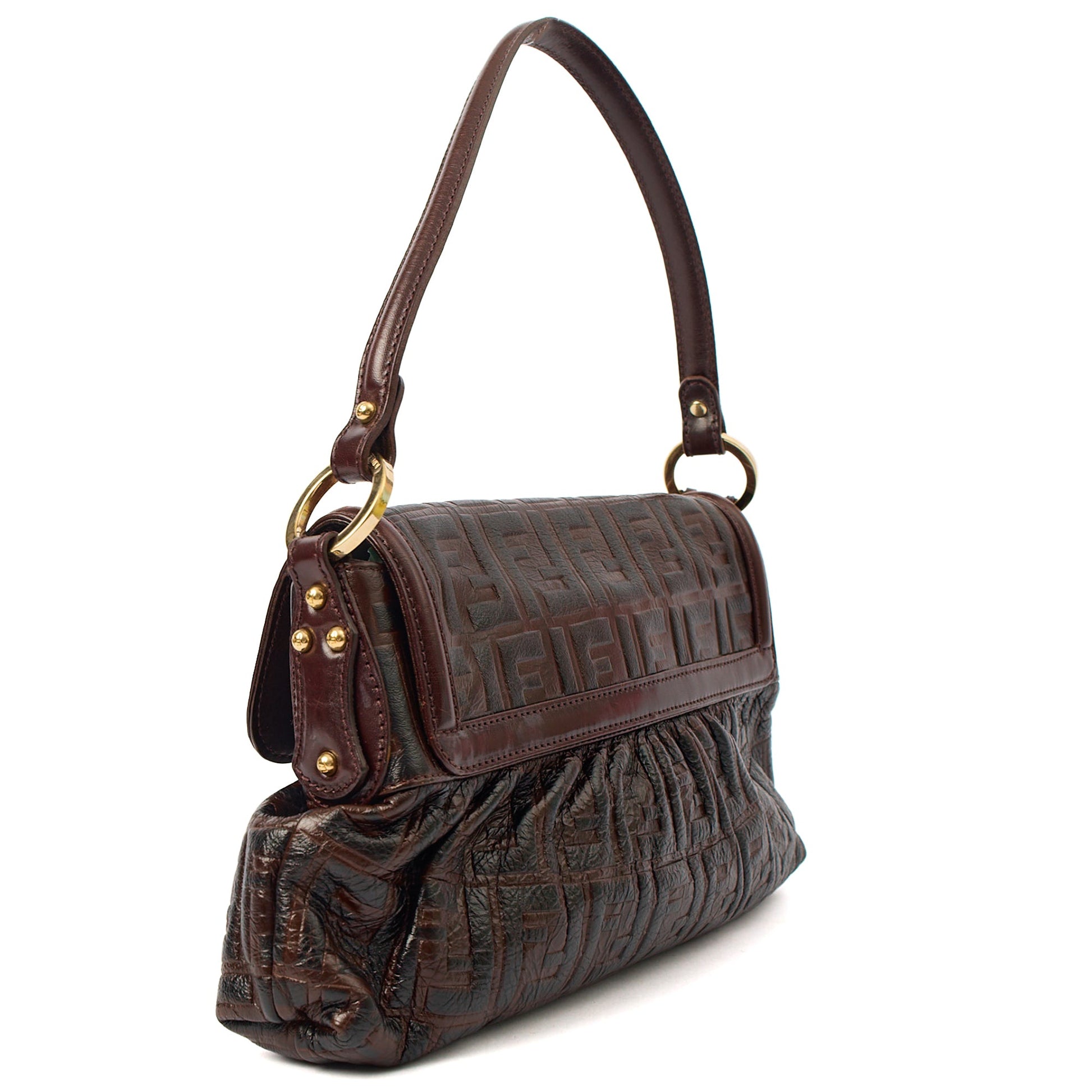 Fendi Shoulder Bag Chef Flap Bag in Brown, Leather — Alternate View 10